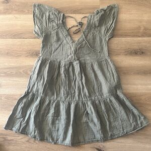 Old Navy Woman’s Olive Green Cotton Mini Dress with Pockets – Size S (Like New)